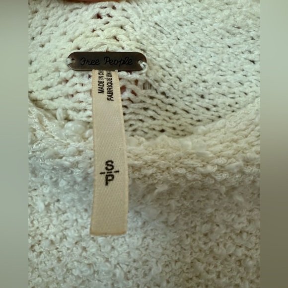 Free People Cuddle Up Pull Over Oversized Ivory Sweater Size S - Picture 6 of 13